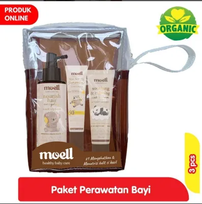 Paket Perawatan Anak Moell Suncreen Sooting &calming Rub cream Hair Lotion (harga promo)