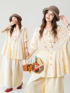 Sweet Doll Collar Dots Womens Summer Outfit Set