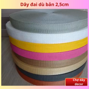 10m Dây đai dù dây quai túi dây quai balo bản 2.5cm 3cm 3.8cm Dây đai dù quai túi balo MÀU TRẮNG