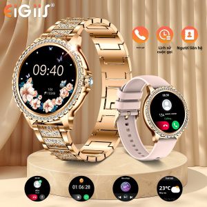 Đồng Hồ Thông Minh Nữ EIGIIS Màn Hình AMOLED HD 1.32 Inch Thiết Bị Theo Dõi Sức Khỏe Đo Nhịp Tim & Giấc Ngủ Chống Nước Sử Dụng Ngoài Trời Có Chức Năng Gọi Điện