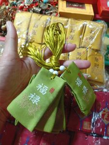 ที่แขวนห้อยถุงผ้าอักษรจีนมงคลงานผ้าราคาชิ้นละ