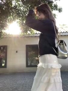 Navy Blue Twist Korean Style round Neck Knitted Cardigan Womens Autumn Clothing New Slim Fit Slimming Temperament Thick Thread Sweater Coat  CNN