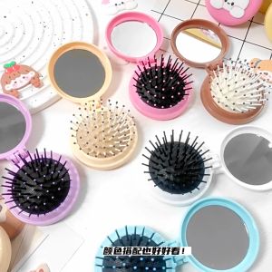 Sisir + Kaca Make Up Travel - Sisir Saku Dengan Cermin Imut Lucu A001 - BIG PLAZA