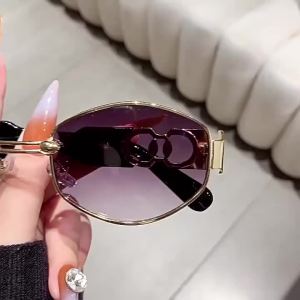 Vintage Fshion Brand Round Y2K Sunglasses for Men Retro Alloy Punk Sun Glasses Women Gradient Hollow Leg Driving Shades Uv400