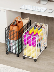 ชั้นวางกระเป๋านักเรียนรถเข็นขนาดเล็กเคลื่อนย้ายได้ที่บ้านชั้นวางหนังสือใต้โต๊ะทำงานพื้นที่ศักดิ์สิทธิ์ Pulley Cabinet(HongKong60)