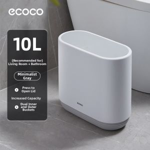 ecoco | Narrow Space Bathroom Trash Can With Lid