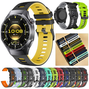 สายซิลิโคนขนาด 22 มม. 20 มม. สำหรับนาฬิกา HUAWEI WATCH GT6 Pro GT 5 46 มม. GT4 GT 3 2 42 มม. Garmin Venu 4 45 มม. 3 Sq 2 สายรัดข้อมือสำรอง