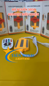 Nguồn Kẹp Dây Led 5050 RGB Đổi 7 Màu Có Remote Điều Chỉnh (Dùng Led 1 Hàng Bóng)