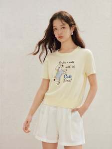 INMAN | Ice Silk Dog Embroidery Knitwear