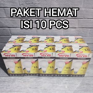 ( PAKET ISI 10 PCS ) MYVO CLASSIC LAMPU LED BULB 3W 5W 7W 9W 11.7W 12W 14.5W 15W 17W 18W 20W 21W 23W 25 WATT CAHAYA PUTIH SNI BERGARANSI 1 TAHUN BOHLAM BOLAM HEMAT ENERGI EKONOMIS KUALITAS PREMIUM