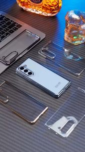 【✅SG Seller✅】RICHMENT Tempered Glass Case With Hinge Coverage Phone Case Full-Body Crystal HD CoverAnti-Spy Peeping Privacy Case & Hinge Protection with Front Built-in glass Screen Protector for Samsung Galaxy Z Fold 5 Fold5 5G(with FREE SHIPPING)
