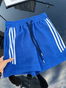LIUBU | Klein Blue Dragon Scale Stripe 3 Stripes Mens Quarter Length Pants