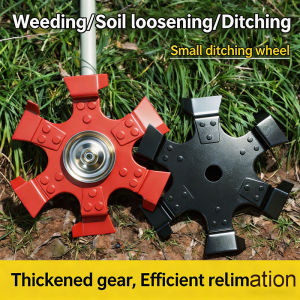 Manganese Steel 240mm Trenching Wheel for Small Tiller Cultivator Soil Loosening Deep Plowing Weeding and Grass Cutting