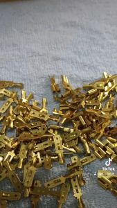 Skun Kabel Gepeng Jantan Betina Terminal Kuningan Taiwan Tebal / Skun Male Female Soket Konektor (HARGA untuk 10 pcs)