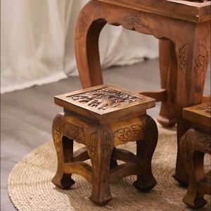 เก้าอี้ลายช้าง เก้าอี้รูปช้าง ม้านั่งเด็ก เก้าอี้ไม้การ์ตูน ม้านั่งสัตว์ เก้าอี้แกะสลัก หลังดอกไม้วาดสี สตูล ช้างสตูลแกะสลักไม้เนื้อแข็ง