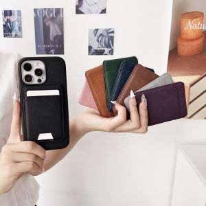 Leather Card Bag Stand MagSafe Magnetic Suction Neutral Apple Android Huawei Desktop Office Binge-watching Business Card Clamp
