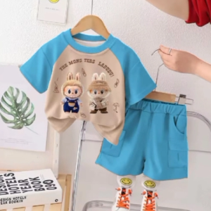 Set Baju Anak Laki-Laki Terbaru Terlaris Dengan Motif Kekinian Labubu Monster