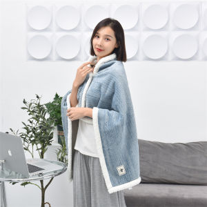 ZHIZHOU | Soft Flannel and Faux Fur Lap Blanket for Office and Nap Use
