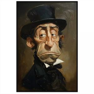 Tranh biếm họa chân dung chất liệu sơn dầu.Tranh treo tườngdán tường trang trí nội thất.CGI-1239