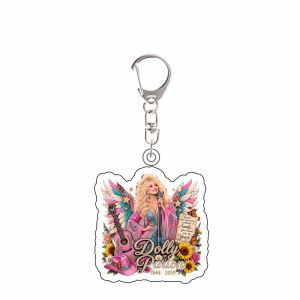 Bandai | for Famous Music Singer Dolly Parton Series New Peripheral Acrylic Keychain Backpack Accessories Exquisite Fans Festival Gift