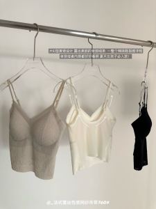 Áo Ba Lỗ Ren Gợi Cảm Kiểu Pháp Áo Lưới Dây Nhỏ Có Đệm Ngực Không Để Lại Dấu Vết Cổ Chữ V Mỏng Dài Vừa Phải Áo Ngực Không Dây Mùa Hè