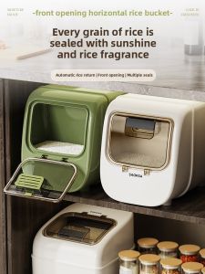 Food Grade Sealed Moisture Proof Kitchen Cabinet Rice Barrel Home Use Anti Bug Durable Plastic Storage Container for Rice