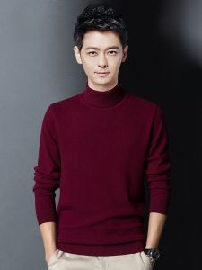 ROMON | Red Pure Woolen Sweater For Men By Romon Fashionable Urban Style Winter New Arrival Suitable For Chinese New Year Dragon Year