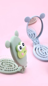 Indo 1866 -  Sisir Rambut Lucu / Sisir Lipat Plus Cermin / Sisir Kecil Lucu / Portable Hair Brush / Sisir