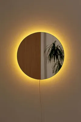 Cermin Led Cermin Aesthetic Bulat Gantung Tempel Dinding