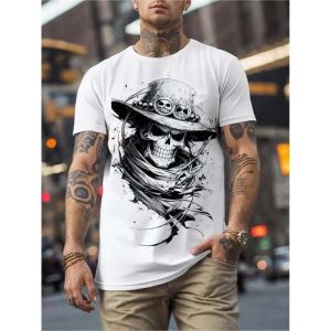 Bandai | One Piece Mens T-shirt Summer Portgas D.Ace Japan Classic Anime Autumn Boy Childrens Short-sleeved Niche Parent-child Outfit
