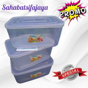 3pcs TOPLES KOTAK 1800ML/TOPLES KOTAK SERBAGUNA/WADAH MAKANAN