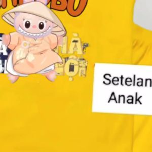 Setelan Anak Cewek dan Cowok Usia 1-8 Tahun Bergambar Ninja Labubu Sablon Digital Terbaru