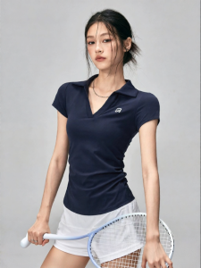 FITNESSGIRL | Original Slim-fit V-neck Yoga Short Sleeve Polo Shirt for Fitness and Outdoor Sports