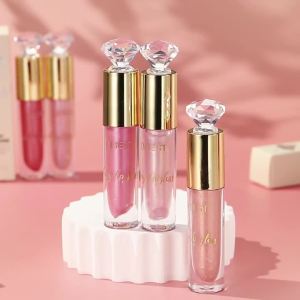 QIBEST 5 Màu Son Bóng Lấp Lánh - Dưỡng Ẩm Lâu Dài Kim Cương Ngọc Trai Kim Loại Son Môi Dạng Lỏng Hydrating Lip Glaze Tint Trang Điểm
