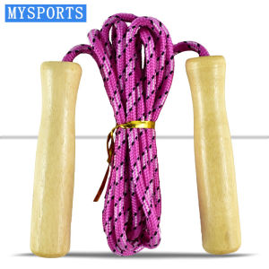 Wood Handle Jump Rope for Children And Teenagers Cotton Linen Sports Fitness Womens Model Indoor Exercise Jump Rope