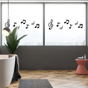 Creative Music Note Waistline Cartoon Pattern Wall Decor Stickers for Kitchen Bedroom Glass Door Anti-Collision PVC Stickers