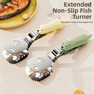 MIVOFIVO | Non-Stick Stainless Steel Reversible Two-in-One Spatula and Tongs