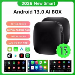 Hộp AI Carplay Không Dây Android 13 Smart TV Android Auto Dành Cho Toyota Mazda Hyundai Haval GMC Ford MG VW Kia - Hỗ Trợ Youtube Netflix