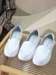 Size 35-40 Womens Casual White Nurse Shoes Fashion Thick Soled Loafers Anti Slip-Ons Sneakers