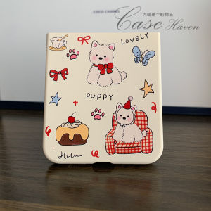 Cute Cartoon West Highland Phone Case for Xiaomi MixFlip Honor MagicVFlip OppoFindN3Flip Samsung ZFlip6 Foldable Screen Cover