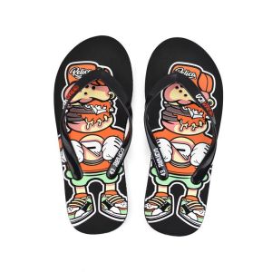 Sandal Jepit Distro Sandal Jepit Cloth Sandal Jepit Pria Wanita RELICA BURGER HITAM