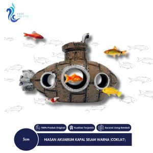 Hiasan & Dekorasi Aquarium Miniatur Kapal Selam Warna Coklat