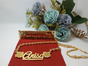 Satu set Kalung dan Gelang Anak/Dewasa model Hellokitty Perhiasan Ukir Nama Hellokitty Kalung Anak murah