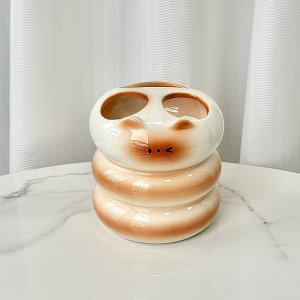 Cute Siamese Cat Electric Toothbrush Holder Bathroom Vanity Countertop Toothpaste Storage Base Ceramic Material Adult Use