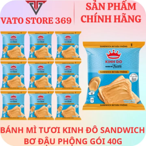 Bánh mì tươi KINH ĐÔ sandwich bơ đậu phộng gói 40g