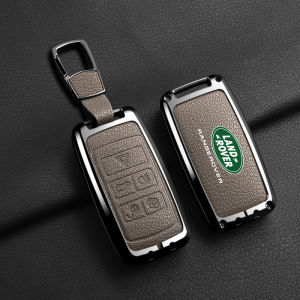 Zinc Alloy Car Smart Key Case Cover Goatskin Genuine Leather Buttons Protection Shell Holder Accessories For Land Rover Range Rover Sport Discovery Defender Velar Evoque 2023 2024
