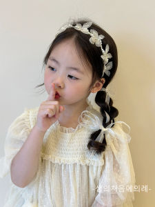 Butterfly Fairy Pearl Sash Hairband Childrens Headband Girls Hair Accessories No Pull Headwear Korean Style Female Children