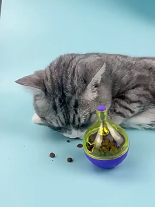 GodoteAi Pet treat-dispensing toy for biting entertaining and hiding food–cat and dog treat ball