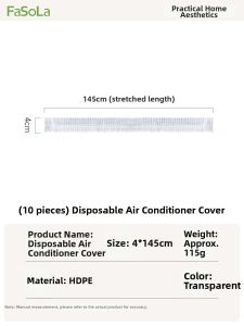 FaSoLa | Dust Cover for Air Conditioner Extra Thick One-Time Use Stretch Elastic Edge