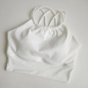 Integrated Sports Bra Womens No Steel Ring Supportive Gathered Quick Dry Yoga Fitness Vest Fixed Strap Anti Shock Breathable